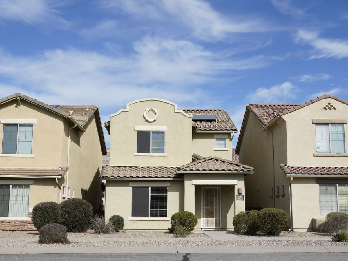 Stucco tract homes in a Chandler neighborhood